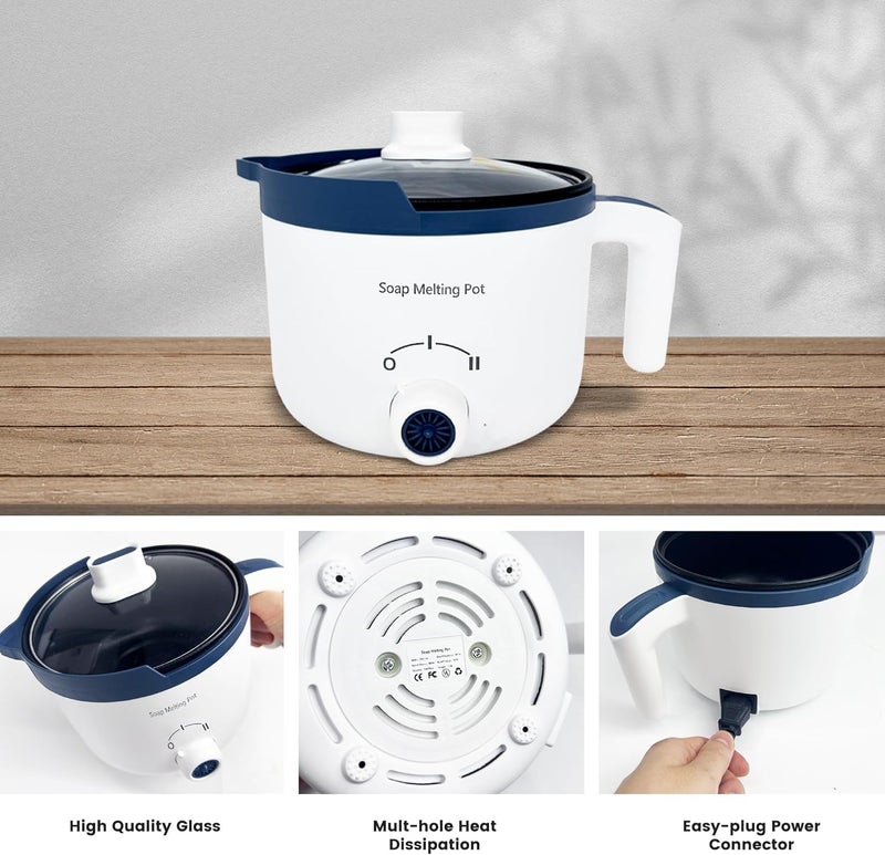PIUH Soap Melter for Soap Making,Soap Melting Pot for Making Soap with Spout, Electronic Melt and Pour Soap Base Melting Pot for DIY Soap Adults - Image 3